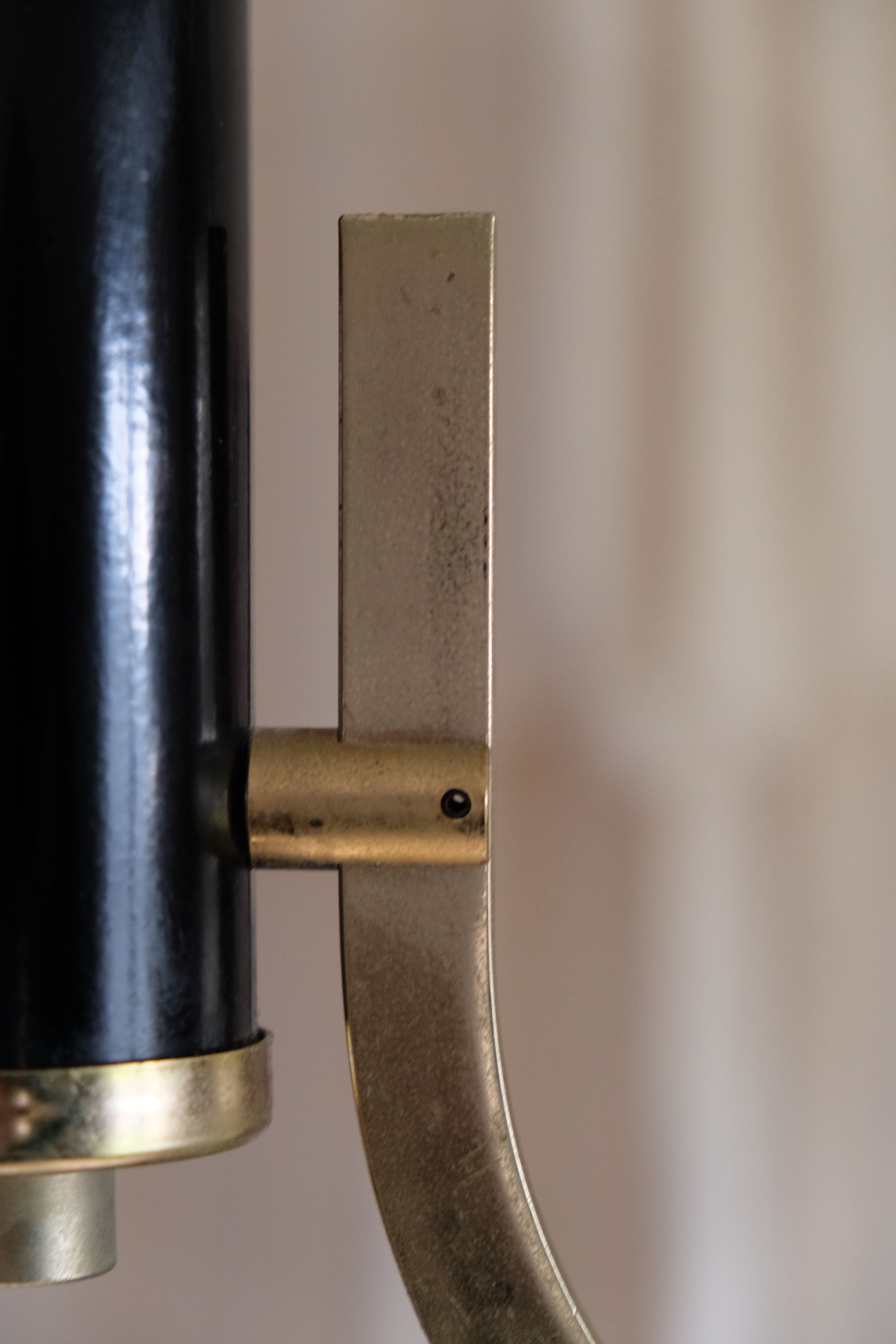 Smoky glass, brass and steel ceiling light