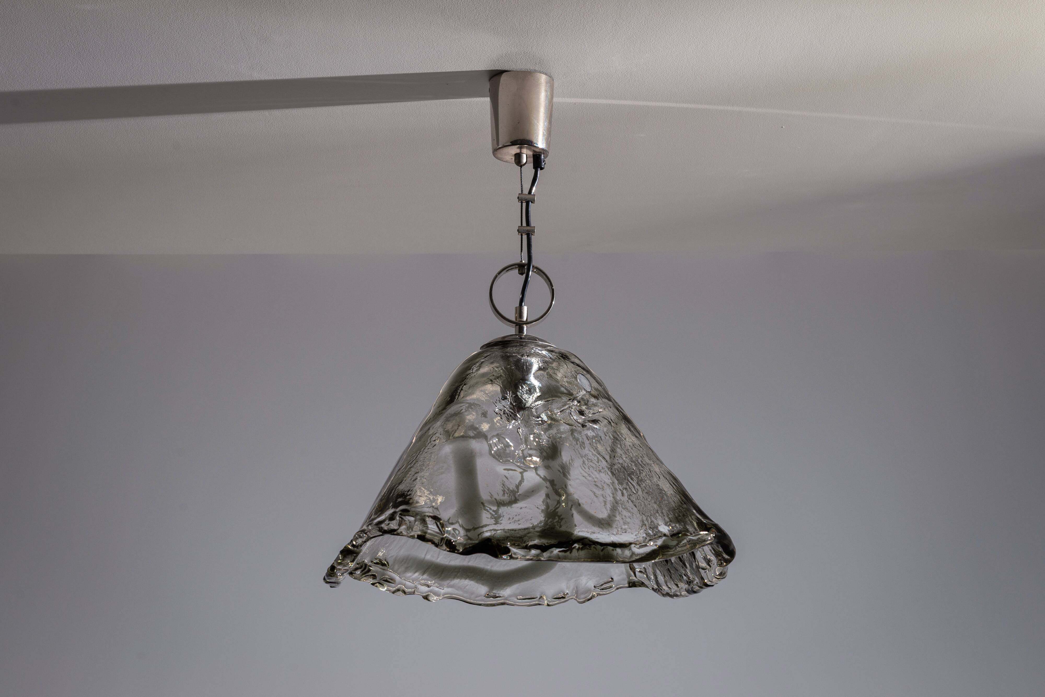 Murano glass pendant with chromed details