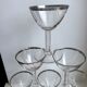 Set of 8 wine glasses with silver edging 50s