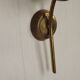 French Retro 1960s Single Wall Light In Gold Metal Clear Pattern Shade 5416