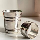Silver-plated glass and napkin ring by UDNER