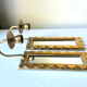 Pair of art deco vintage brass wall candle holders sconces