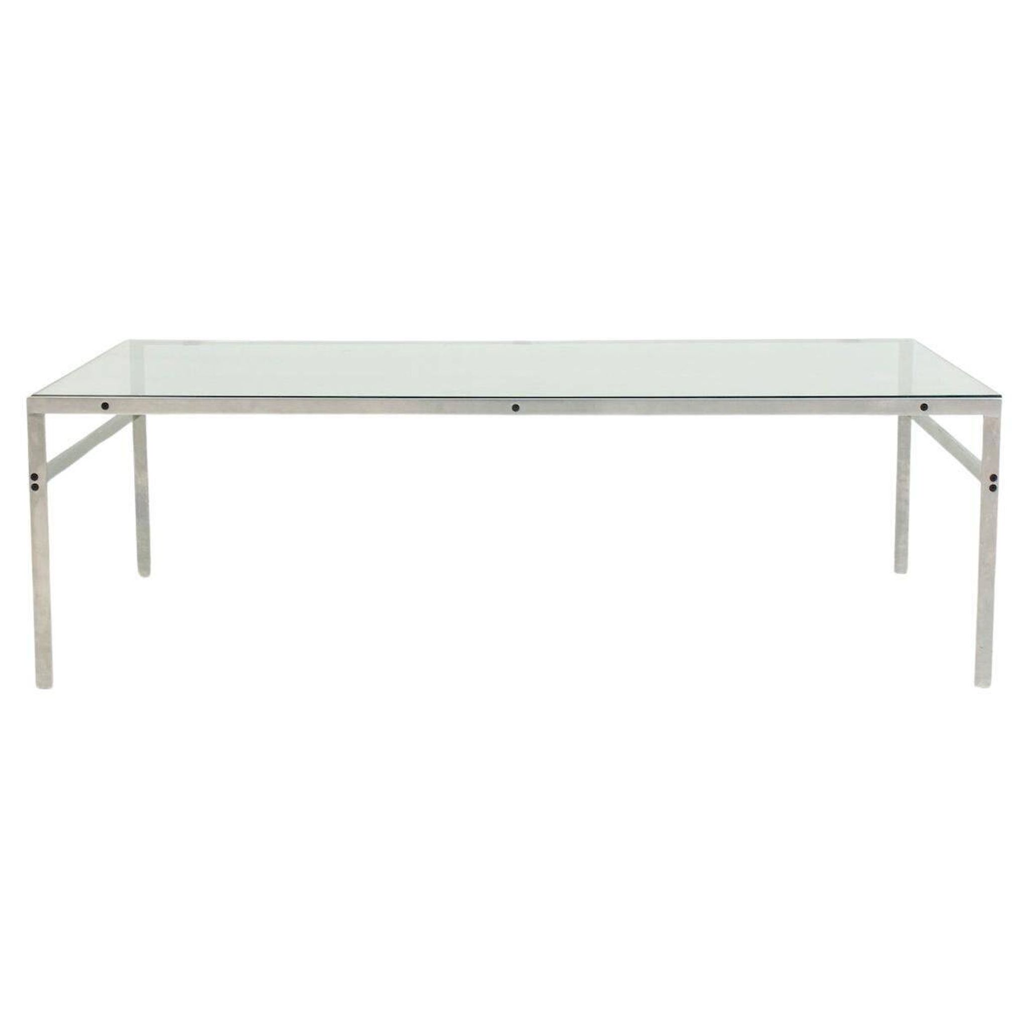 Table basse en acier et verre de Preben Fabricius et Jørgen Kastholm