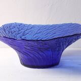 Bol en verre cobalt bleu du milieu du siècle : design finlandais 'Metsä', années 1970