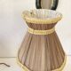 Varnished alabaster lamp, new fabric cable, mesh lampshade