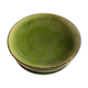 Set 5 plates flat caps dessert in green glazed earth 1960