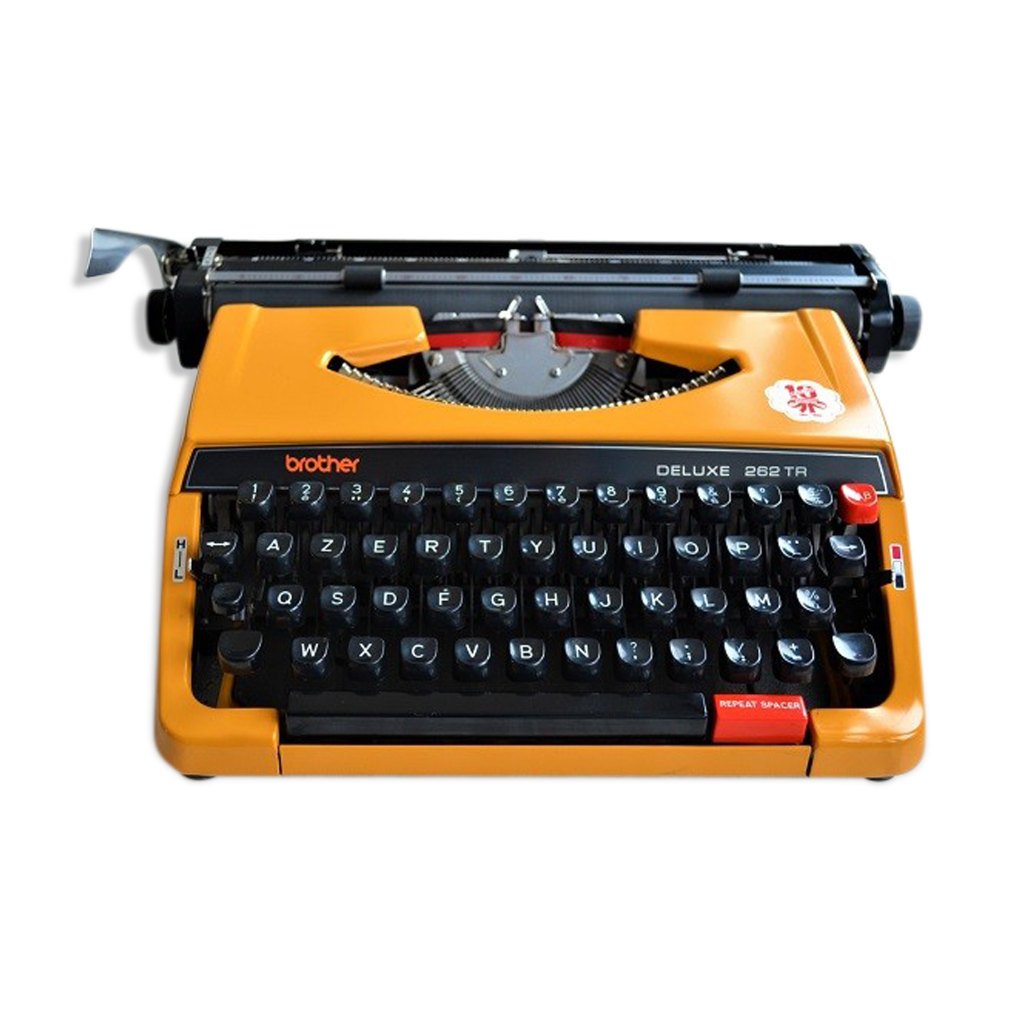 Brother deluxe 262tr orange mechanical typewriter