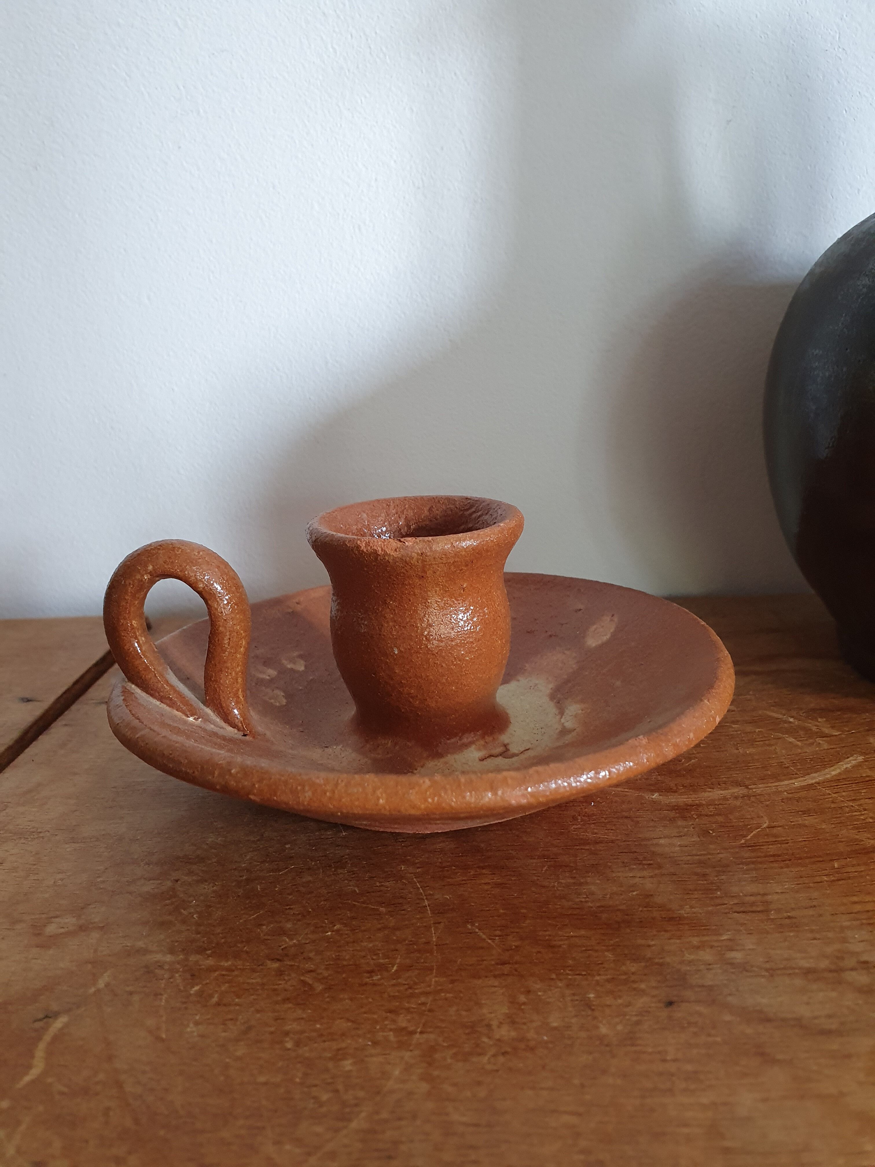 Sandstone handle candle holder