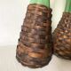 Pitcher and bottle in tinted glass and rattan, Italy, 1960s/1970s