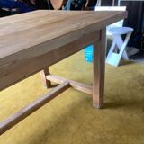 Raw wood farm table.