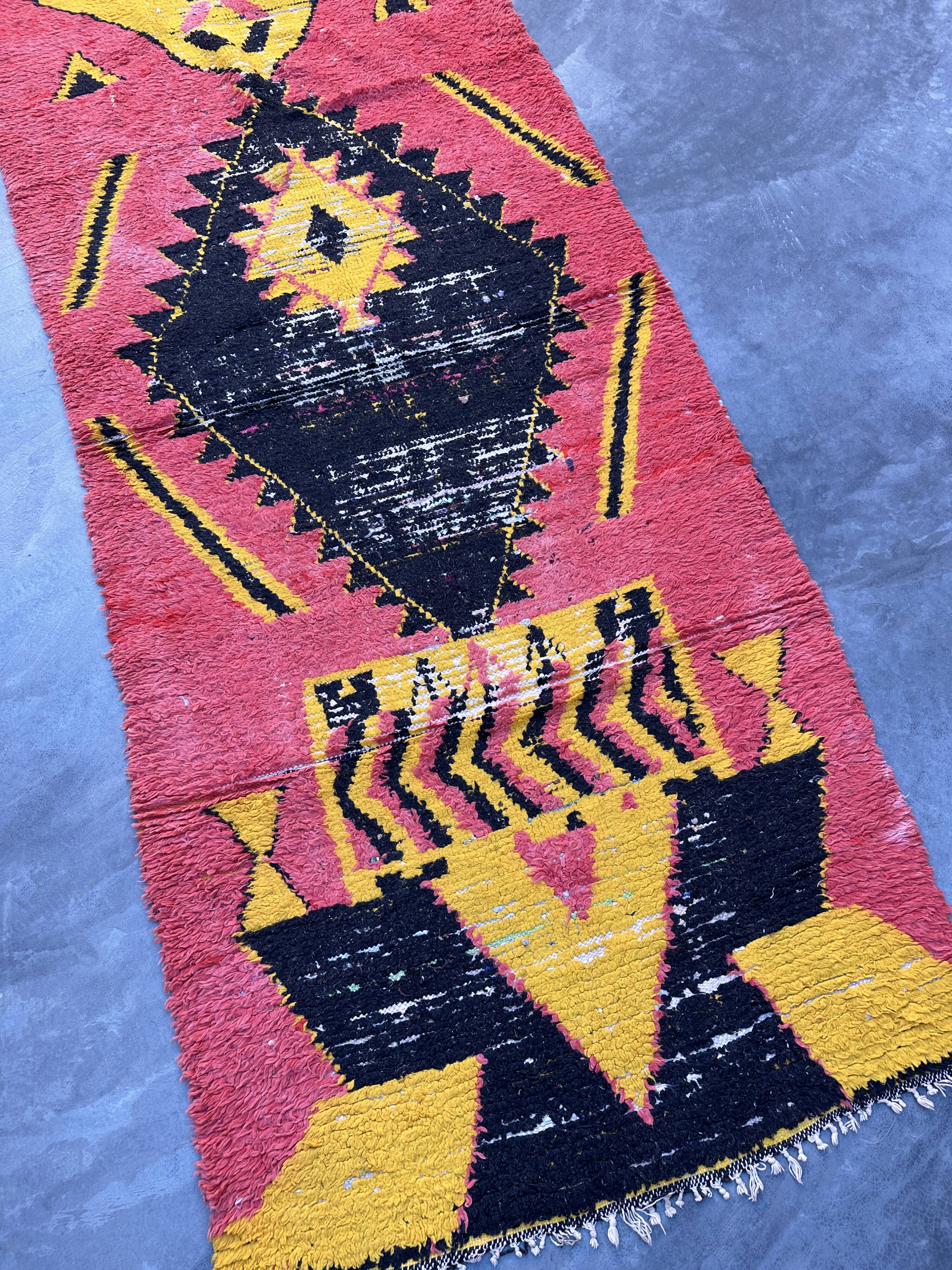 Moroccan Boujad rug pink - 107 x 267 cm