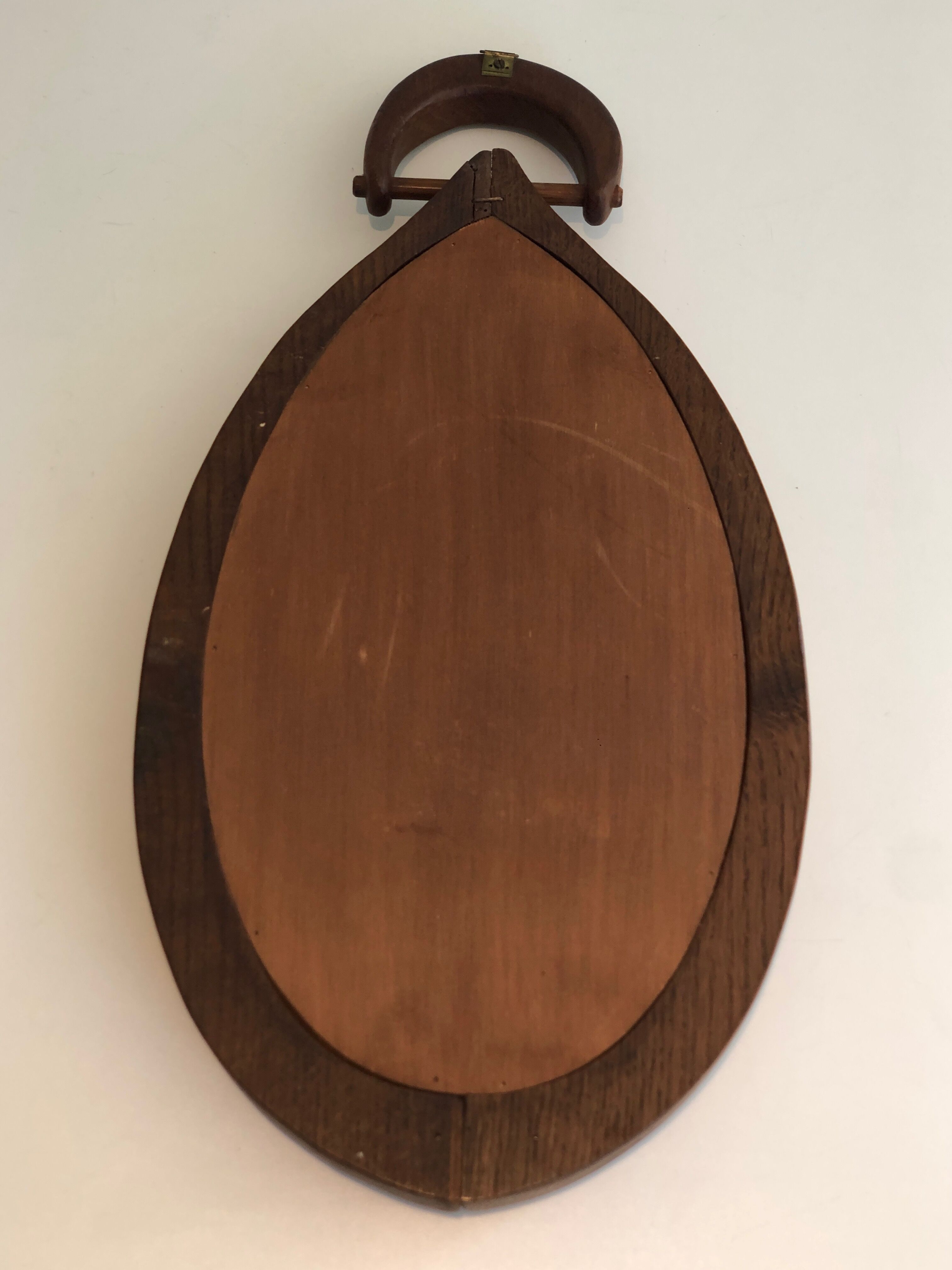 Brutalist mirror in oval shape 1950 - 30,5x59,5cm
