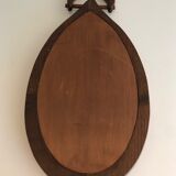 Brutalist mirror in oval shape 1950 - 30,5x59,5cm