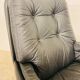 VINTAGE DANISH MID-CENTURY SVEND SKIPPER SWIVEL CHAIR IN BLACK LEATHER
