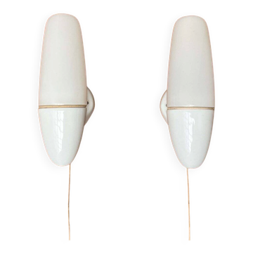 Mid-Century Modern German Ceramic 6065 Sconce by Wilhelm Wagenfeld for Lindner, 1950s, Set of 2