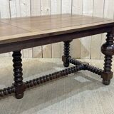 Oak monastery table with turned legs from the 1930s