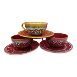 3 cups and their saucers
