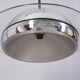 VINTAGE 1970S CHANDELIER IN CHROME-PLATED METAL AND GLASS, ITALIAN DESIGN