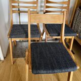 (Lot) 3 Compass Leg Chairs 1960s Scandinavian