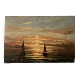 “Sunset on Water” Oil Painting of Venice