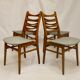Set of 4 Scandinavian chairs year 50-60 restored anti-stain fabric gray cloud.