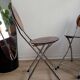 2 folding chairs Space Age plexiglass/steel round back/seat 1980s