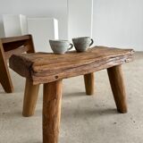 Stool in blond teak