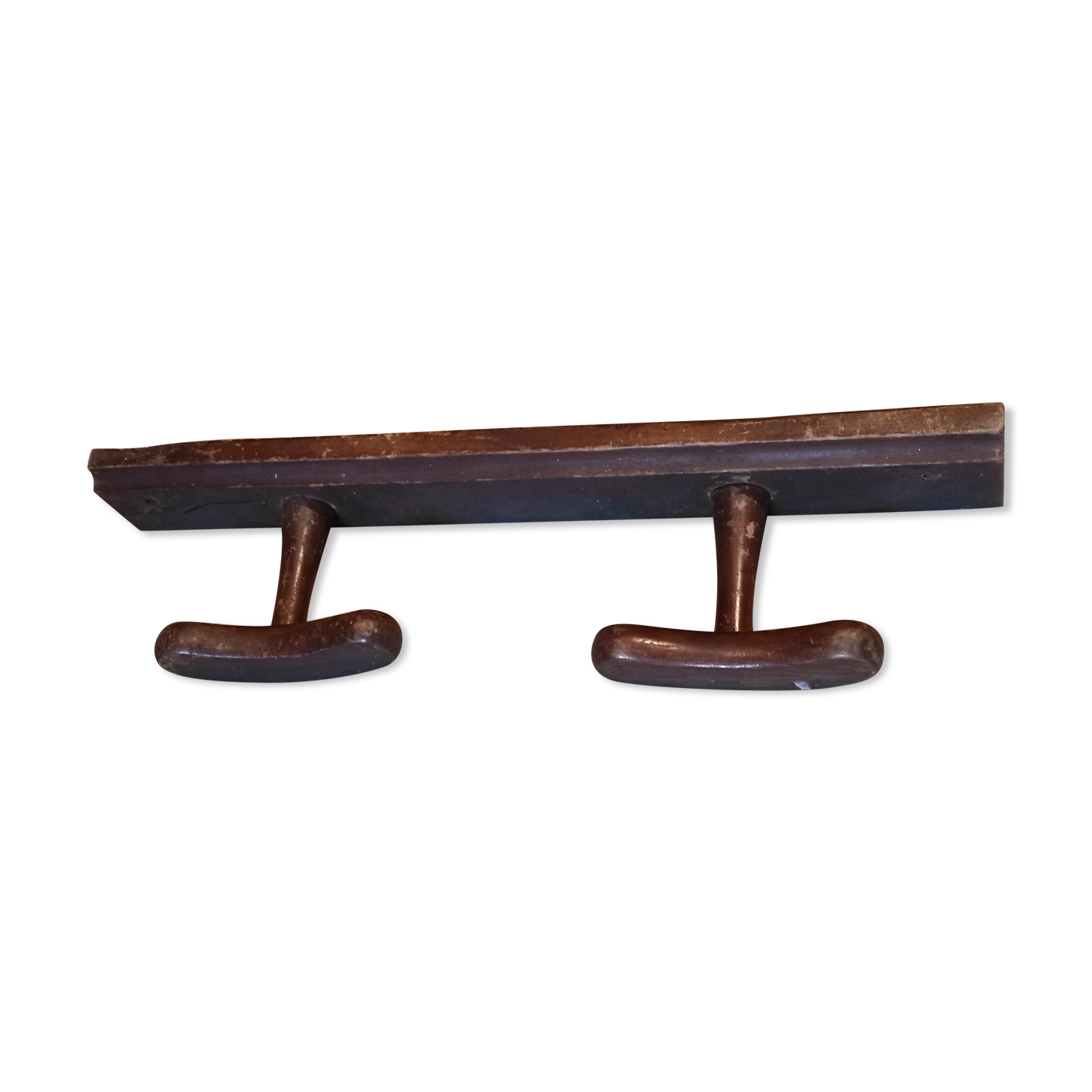 Old rustic vintage wooden wall door 2 hooks