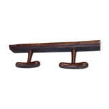 Old rustic vintage wooden wall door 2 hooks