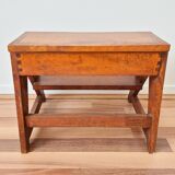 Vintage storage stool, made of wood, handcrafted.