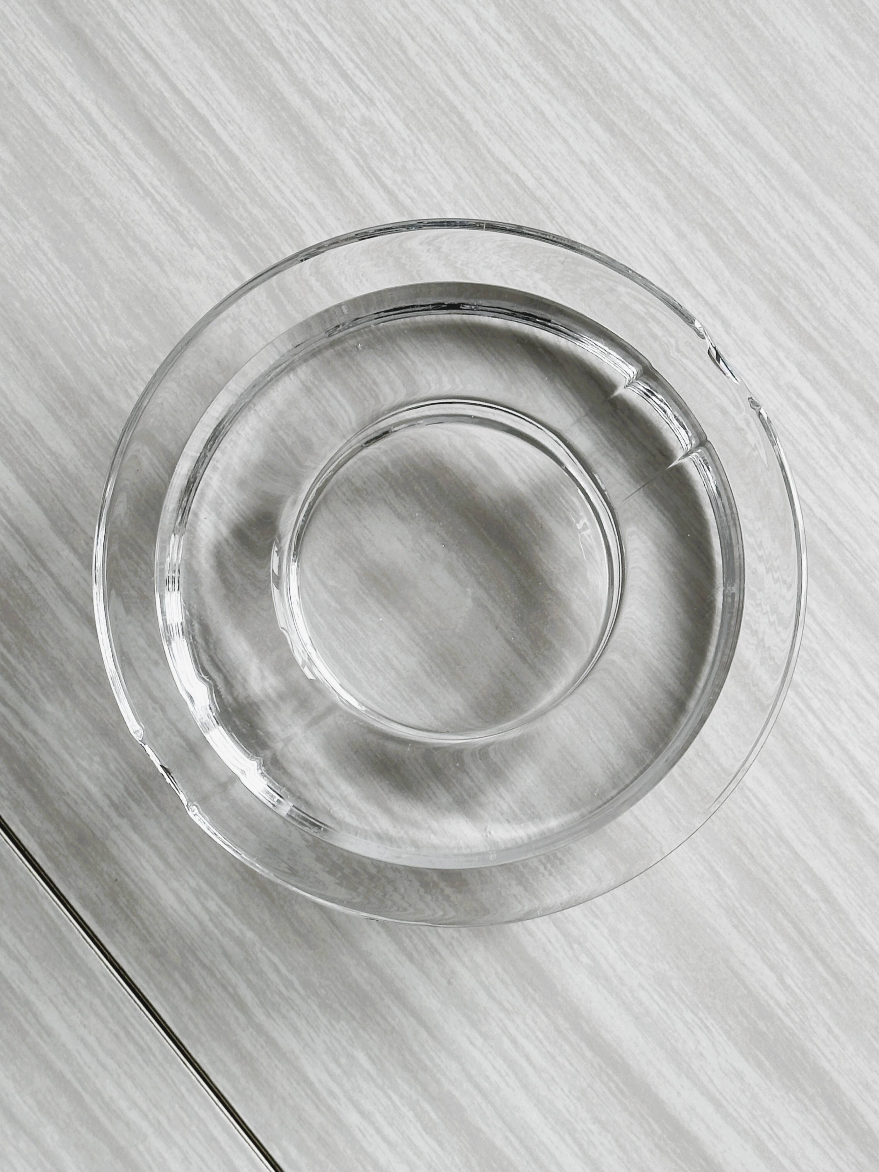 Very thick crystal ashtray, Retro futuristic.