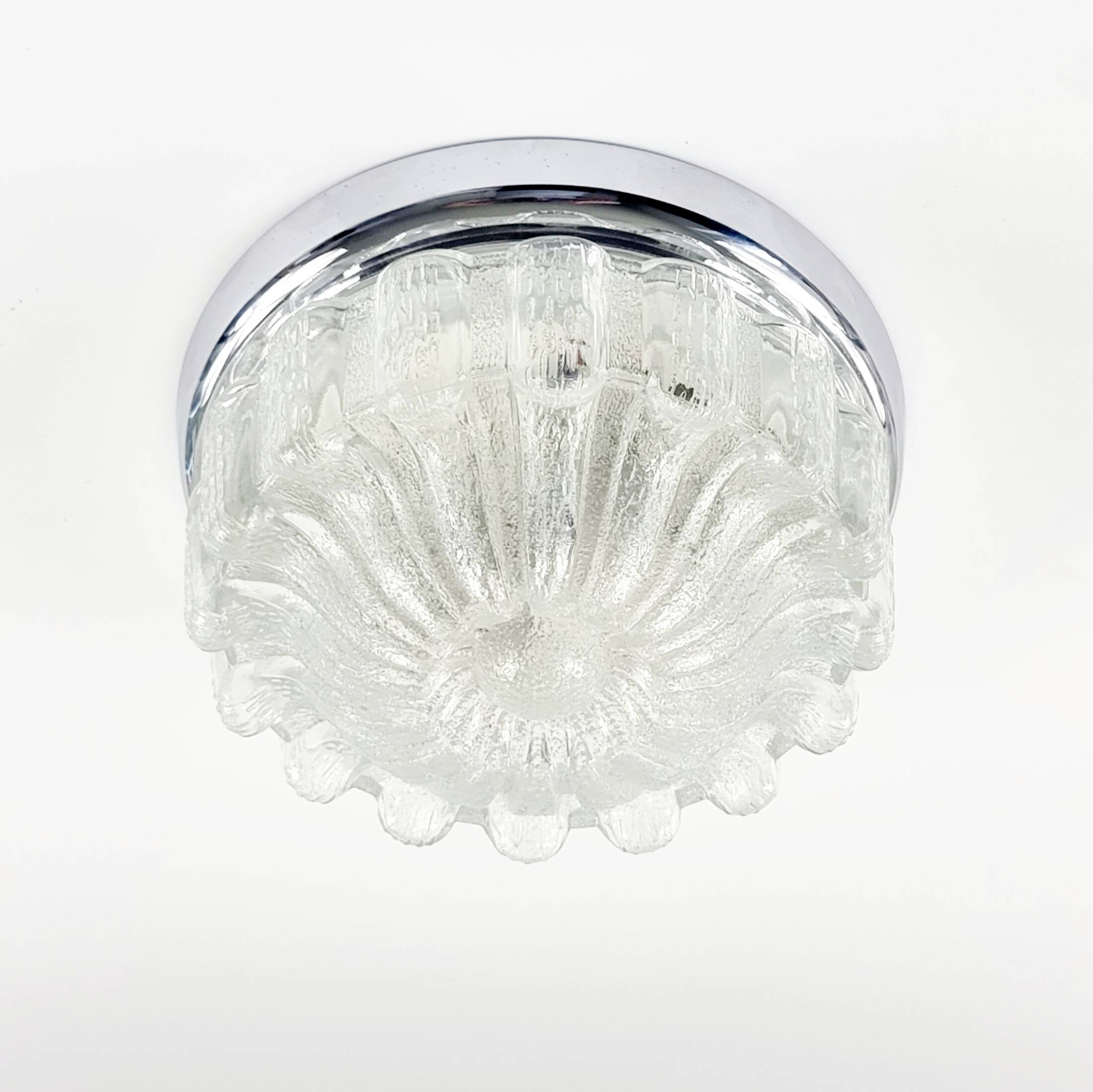 Large Mid-Century Flower Shaped Flush Mount or Ceiling Lamp from Limburg, Germany, 1970s