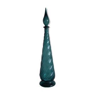 Blue decanter twisted