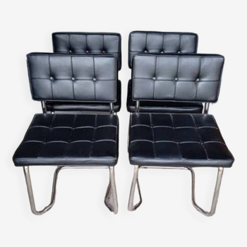Serie de 4 chaises "suspendues" design 1970