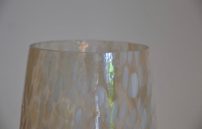 Vase with iridescent pattern