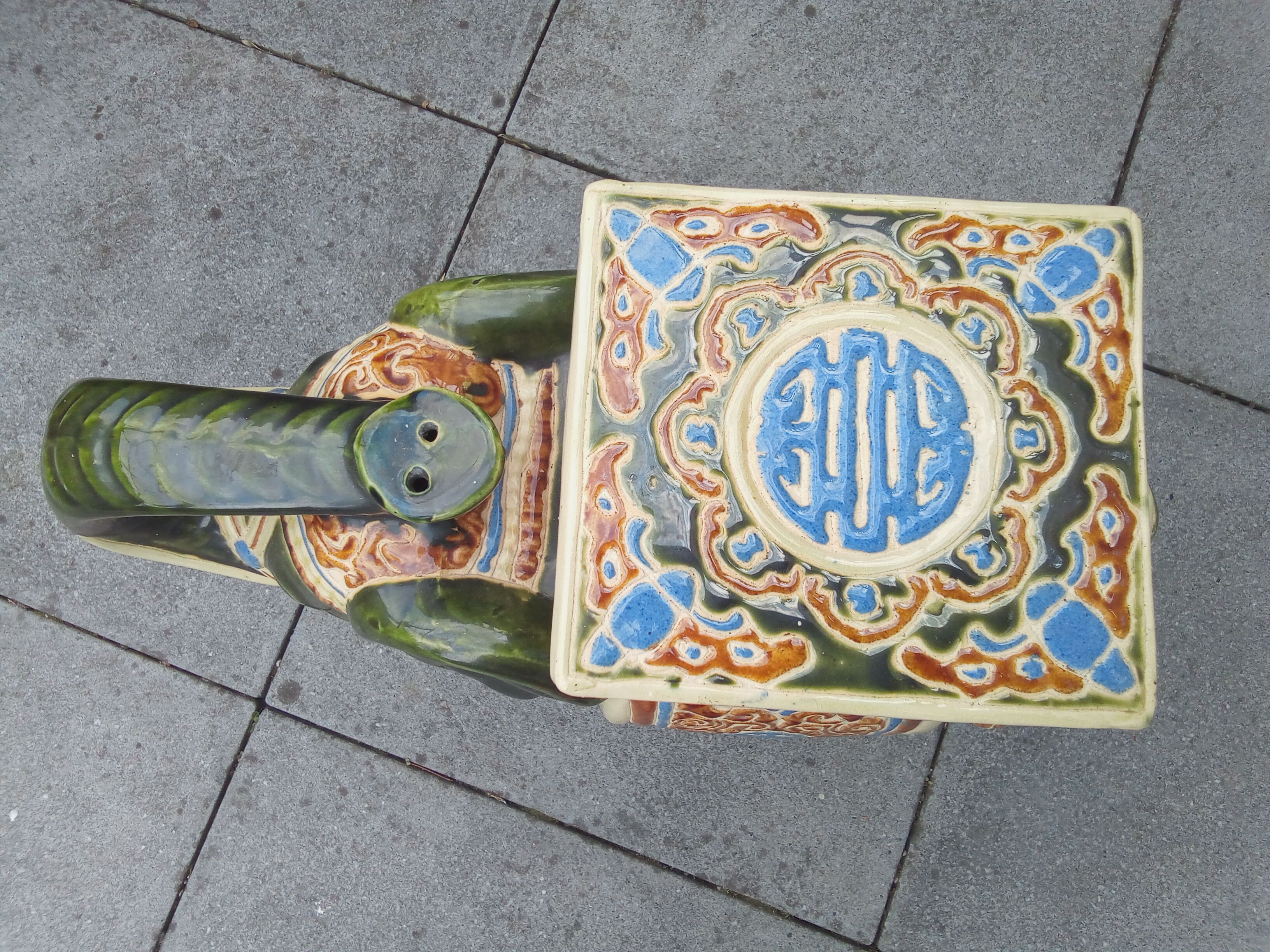 Elephant earthenware plant holder 1960