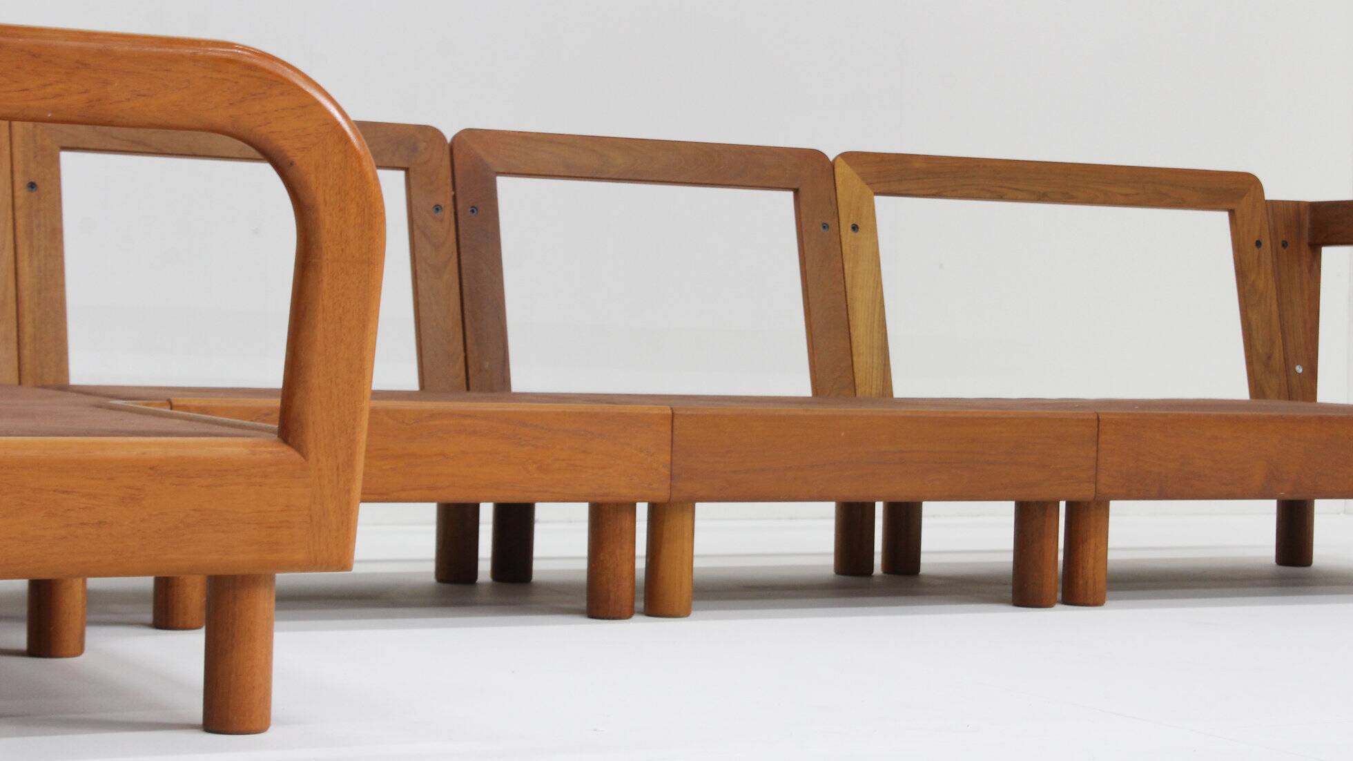 Vintage Danish mid-century corner sofa solid teak by Olsen Laursen 1960s