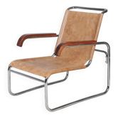 Fauteuil en chrome Bauhaus tchèque attribué à M. Breuer pour Thonet, années 1920.