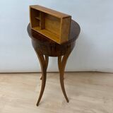 Oval Biedermeier Side Table with Drawer in Walnut Veneer, South Germany, 1820