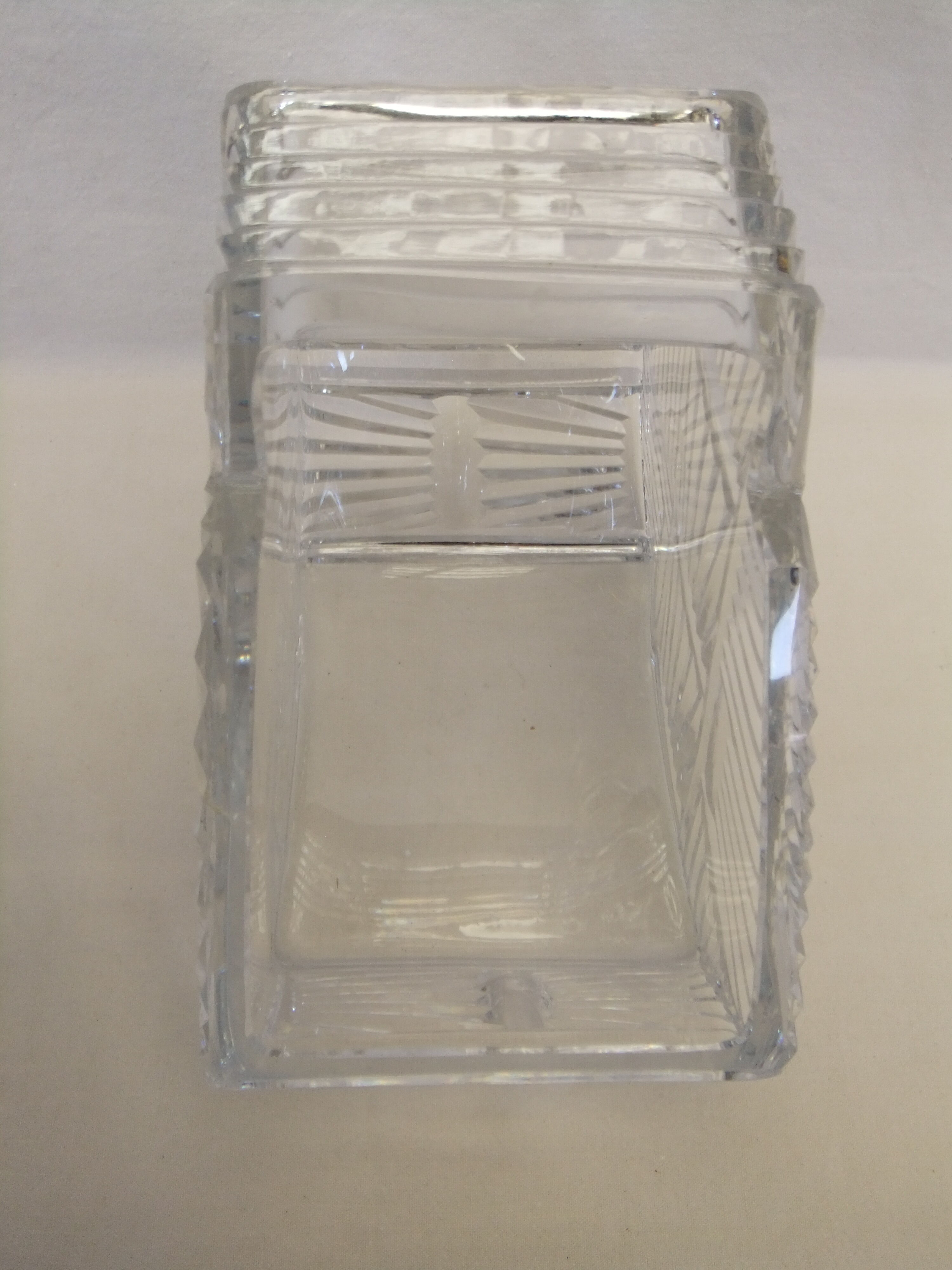 Bohemian crystal stamp Prague basket centerpiece art deco flower