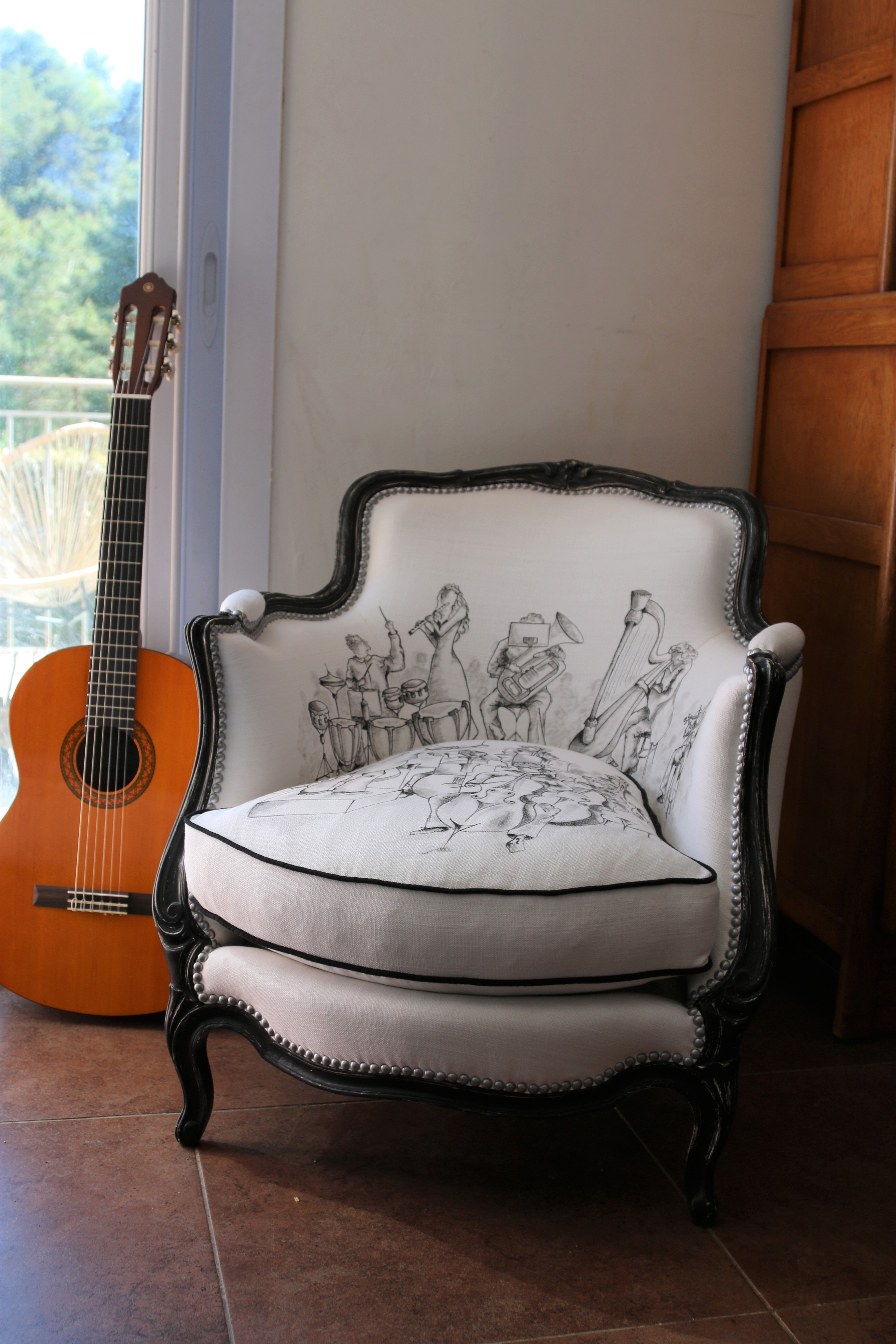 Louis XV style bergère revamped