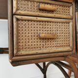 Rattan desk and vintage canning