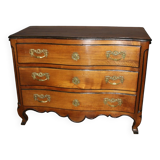 Curved chest of drawers Louis XV in blond walnut XVIII