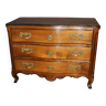 Curved chest of drawers Louis XV in blond walnut XVIII