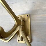 Art Deco Brass Coat Rack with 4 Hooks
