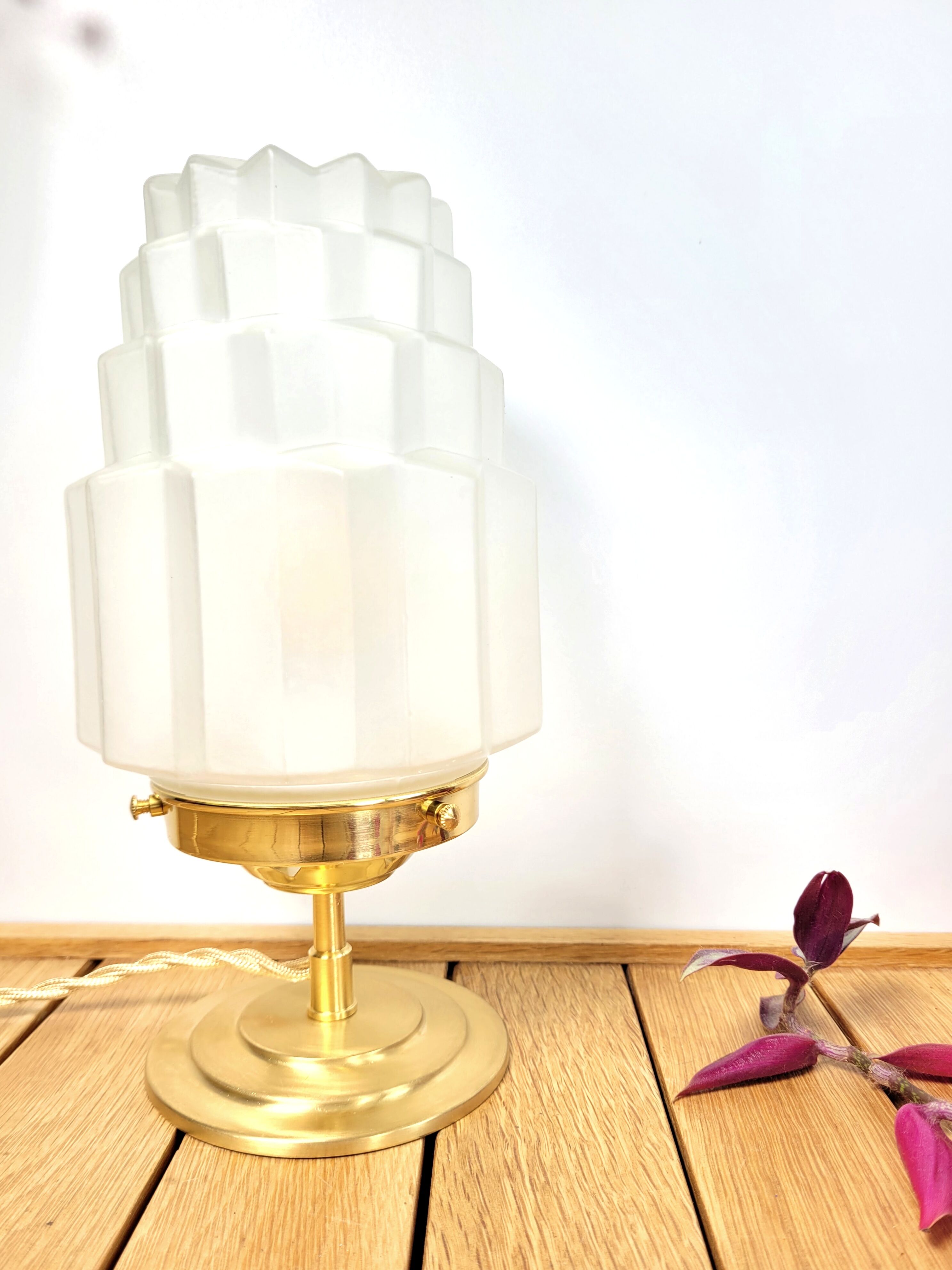 Skyscraper globe lamp & brass