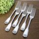 Set of 6 Cailar Bayard dessert forks, Coquille, monogrammed, early 20th century