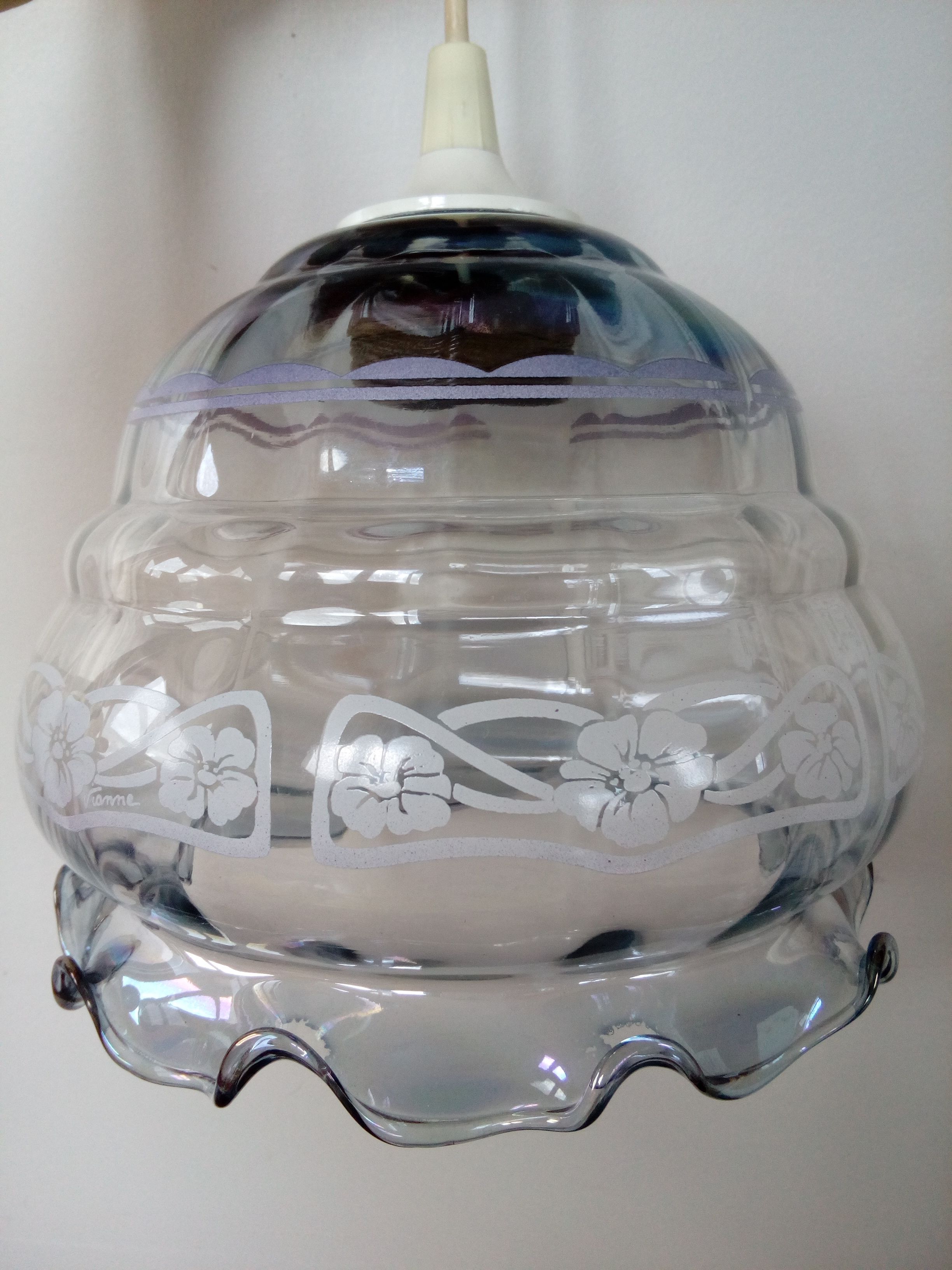 Suspension in the glass of the 60 or 70 signed Vianne