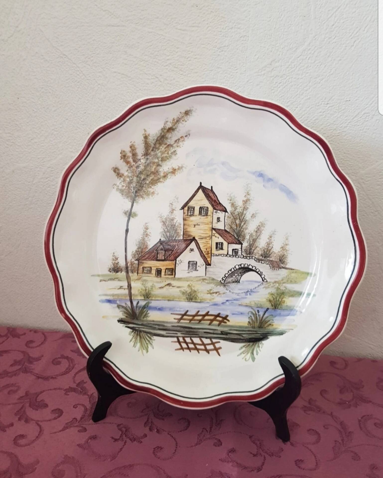 Antique plate, wall-mounted, Malicorne, France
