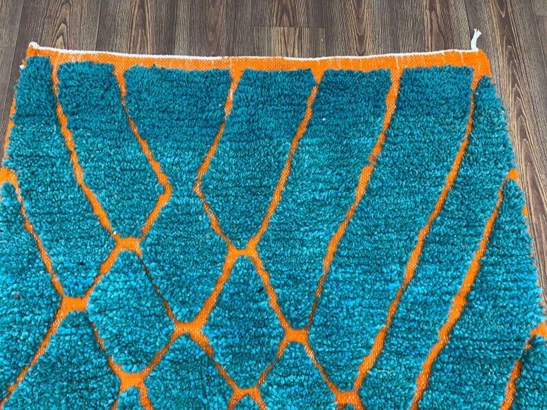 Tapis beni ouraine fait main traditionnelle taille 140 x 260 cm
